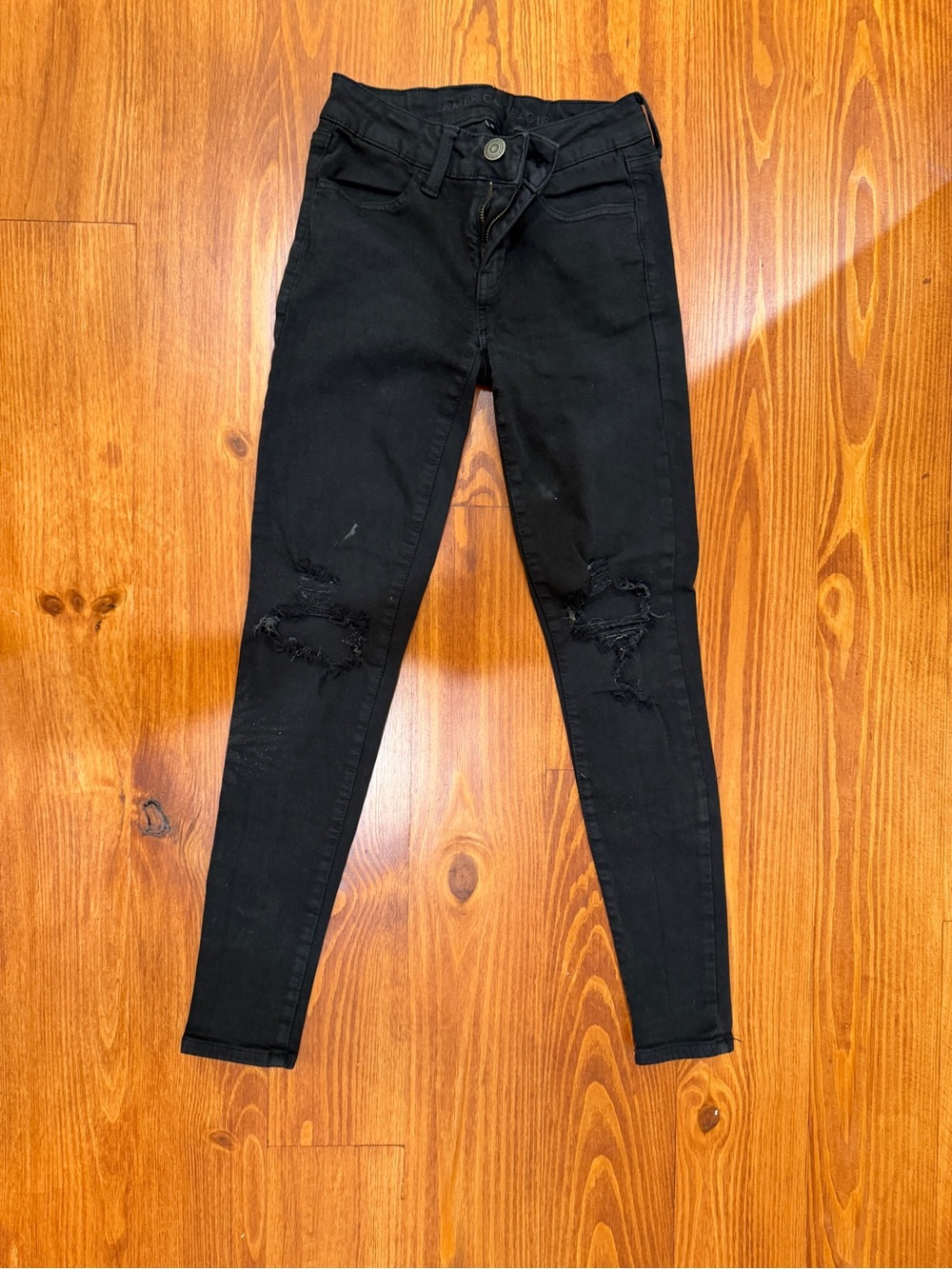American Eagle Outfitters Black Ripped Skinny Jeans